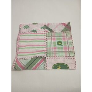 Pink John Deere Tractors Hankie Handkerchief 8" x 7" (lb)